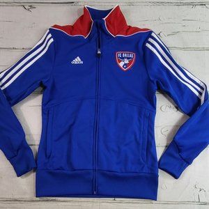 Vintage Adidas FC Dallas 96 MLS Full Zip Jacket Size M - 3 Stripe EUC